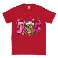 Red Pink Christmas Joy skeleton Classic Tee - NancyCooperArtShop