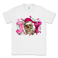 White Pink Christmas Joy skeleton Classic Tee - NancyCooperArtShop