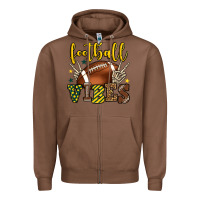 Chestnut Football vibes yellow and green team color Zipper Hoodie - HowdyJamesFarm