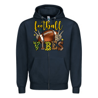 Navy Football vibes yellow and green team color Zipper Hoodie - HowdyJamesFarm