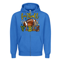 True Royal Football vibes yellow and green team color Zipper Hoodie - HowdyJamesFarm