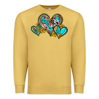 Antique Gold western leopard turquoise cowhide hearts olivia Premium Sweatshirt - OliviaCreatesArt