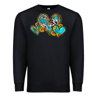 Black western leopard turquoise cowhide hearts olivia Premium Sweatshirt - OliviaCreatesArt