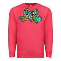 Cardinal western leopard turquoise cowhide hearts olivia Premium Sweatshirt - OliviaCreatesArt