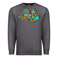 Charcoal Heather western leopard turquoise cowhide hearts olivia Premium Sweatshirt - OliviaCreatesArt