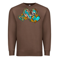 Chestnut western leopard turquoise cowhide hearts olivia Premium Sweatshirt - OliviaCreatesArt