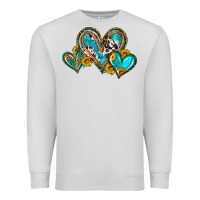 Dove Grey western leopard turquoise cowhide hearts olivia Premium Sweatshirt - OliviaCreatesArt