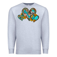 Heather Grey western leopard turquoise cowhide hearts olivia Premium Sweatshirt - OliviaCreatesArt