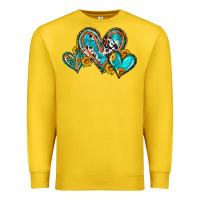 Lemon western leopard turquoise cowhide hearts olivia Premium Sweatshirt - OliviaCreatesArt