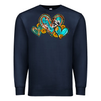 Navy western leopard turquoise cowhide hearts olivia Premium Sweatshirt - OliviaCreatesArt