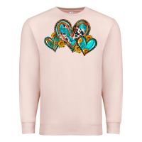 Pale Pink western leopard turquoise cowhide hearts olivia Premium Sweatshirt - OliviaCreatesArt