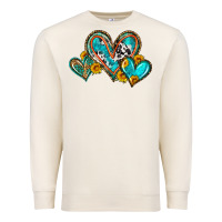Sandshell western leopard turquoise cowhide hearts olivia Premium Sweatshirt - OliviaCreatesArt