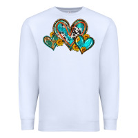 White western leopard turquoise cowhide hearts olivia Premium Sweatshirt - OliviaCreatesArt