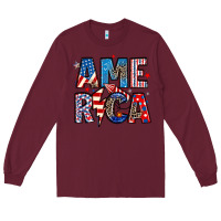 Burgundy america 4th of july Long Sleeve Tee - Artiststas