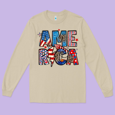 America 4th Of July Long Sleeve Tee Designed By Artiststas