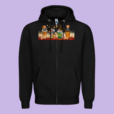 Wizards Coffee Cups Zipper Hoodie Designed By Tumblerdesignbyshophia