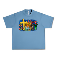 Pebble Blue True Story Holy Family Urban Heavy Tee - MaliasSmallBusiness