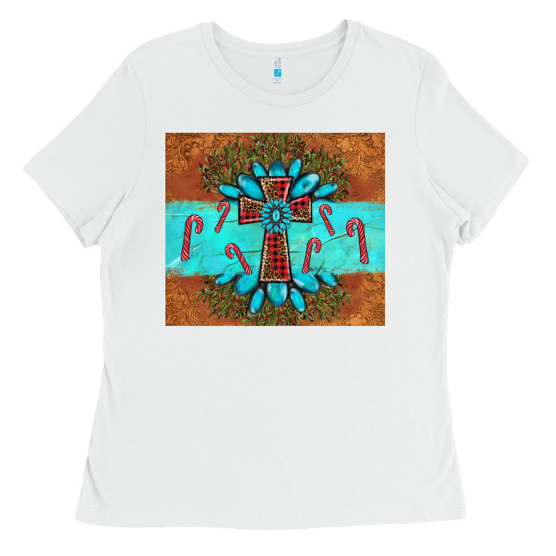 Christmas Cross Gemstone Ladies Tee by AdoDesignShop | Teevron