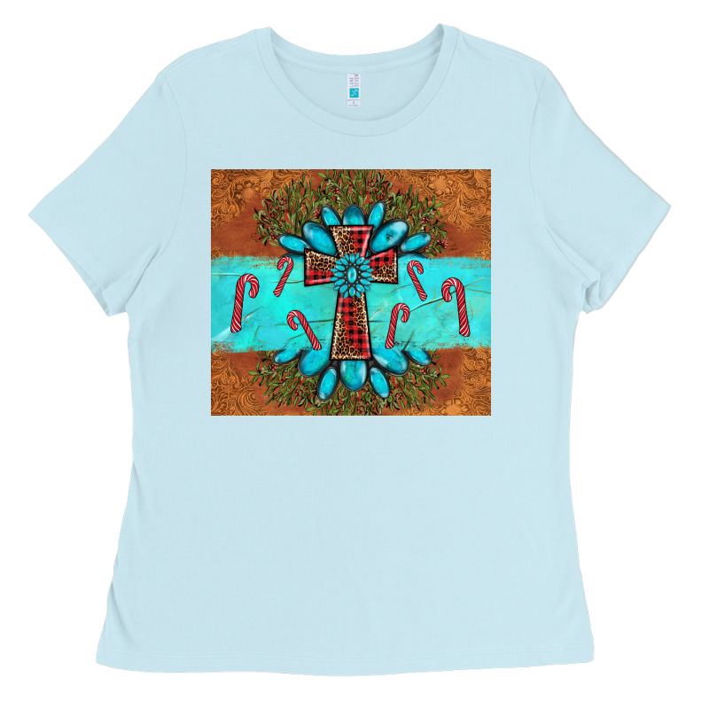 Christmas Cross Gemstone Ladies Tee by AdoDesignShop | Teevron