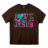 Chocolate Brown love like jesus valentine's day Heavy Core Tee - AdoDesignShop