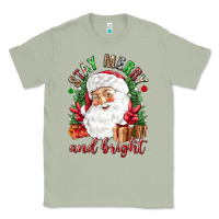 Matcha Stay Merry and bright Christmas with santa Classic Tee - NancyCooperArtShop