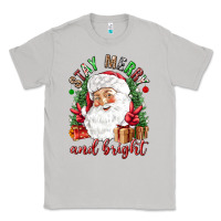Moon Dust Stay Merry and bright Christmas with santa Classic Tee - NancyCooperArtShop