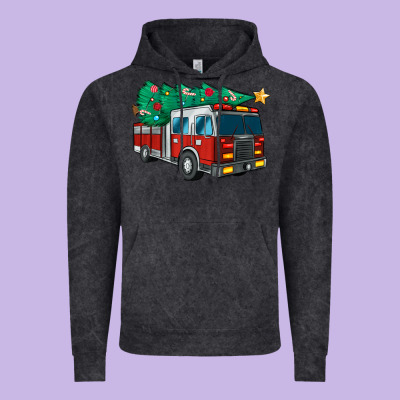 Christmas Fire Truck Vintage Hoodie Designed By Maliassmallbusiness