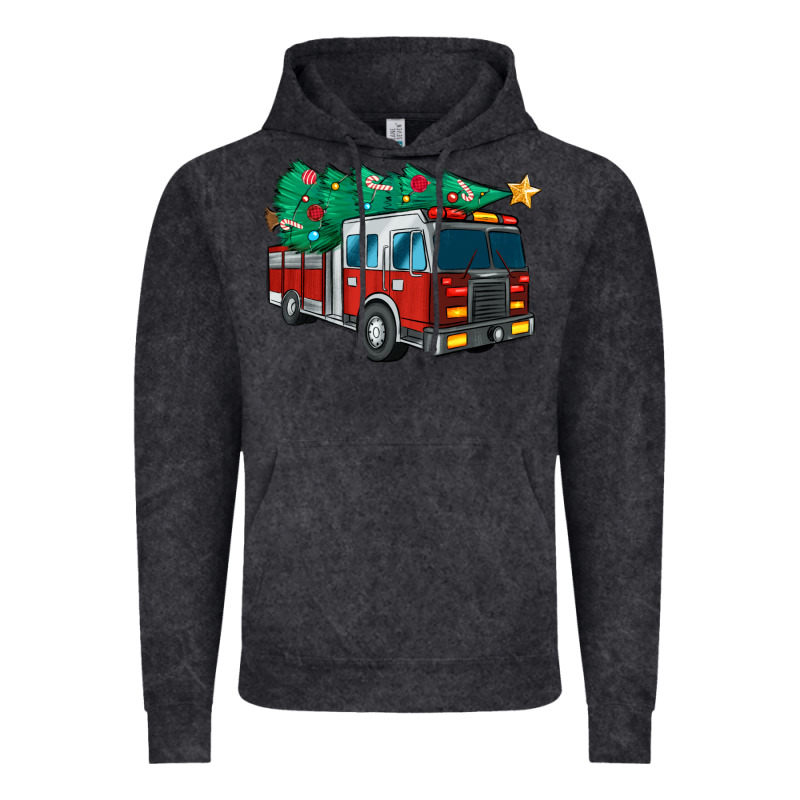 Christmas Fire Truck Vintage Hoodie by MaliasSmallBusiness | Teevron