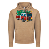 Vintage Coffee christmas fire truck Vintage Hoodie - MaliasSmallBusiness