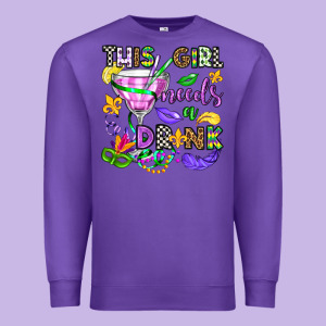 This Girl Needs A Drink Premium Sweatshirt Designed By Oliviacreatesart