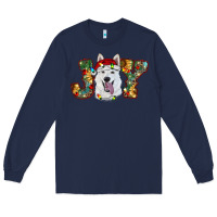 Navy white shepherd christmas joy Long Sleeve Tee - RanaPortraitStore