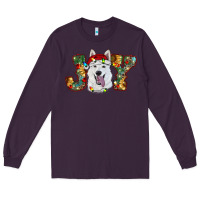 Plum white shepherd christmas joy Long Sleeve Tee - RanaPortraitStore