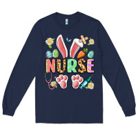 Navy easter nurse bunny Long Sleeve Tee - Artiststas