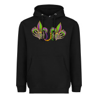 Black skeleton hands mardi gras Heavyweight Hoodie - OliviaCreatesArt