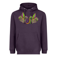 Plum skeleton hands mardi gras Heavyweight Hoodie - OliviaCreatesArt