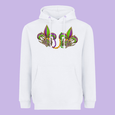 Skeleton Hands Mardi Gras Heavyweight Hoodie Designed By Oliviacreatesart