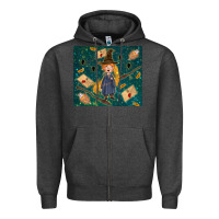 Charcoal Heather wizard boy with mouse Zipper Hoodie - TumblerDesignByShophia
