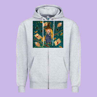 Wizard Boy With Mouse Zipper Hoodie Designed By Tumblerdesignbyshophia