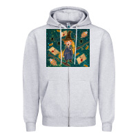 Heather Grey wizard boy with mouse Zipper Hoodie - TumblerDesignByShophia