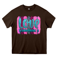 Chocolate Brown love corinthians 13 valentine's day brushstroke Heavy Core Tee - AdoDesignShop