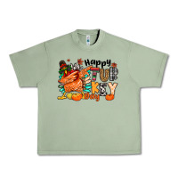 Oil Green happy turkey day Urban Heavy Tee - MaliasSmallBusiness