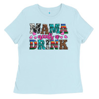 Baby Blue western mama needs a drink Ladies Tee - Artiststas
