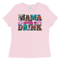 Bubblegum Pink western mama needs a drink Ladies Tee - Artiststas
