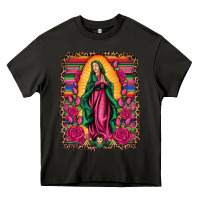 Asphalt our lady of guadalupe serape background Heavy Core Tee - Artiststas