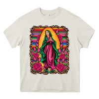 Cream our lady of guadalupe serape background Heavy Core Tee - Artiststas