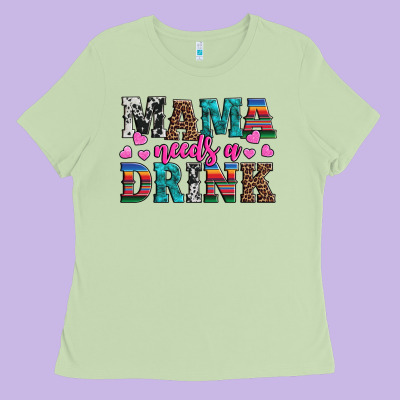 Western Mama Needs A Drink Ladies Tee Designed By Artiststas