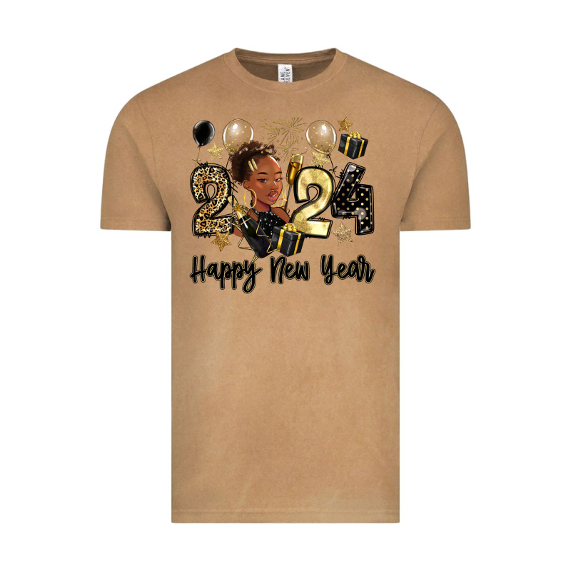 2024 Happy New Year Black Woman Vintage Tee by MaliasSmallBusiness | Teevron