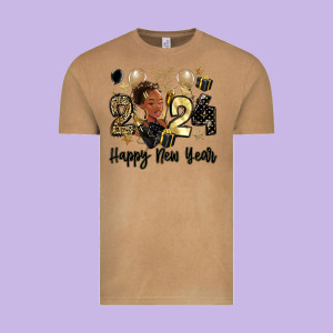 2024 Happy New Year Black Woman Vintage Tee Designed By Maliassmallbusiness