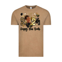 Vintage Coffee 2024 happy new year black woman Vintage Tee - MaliasSmallBusiness