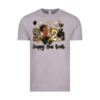 Vintage Zinc 2024 happy new year black woman Vintage Tee - MaliasSmallBusiness